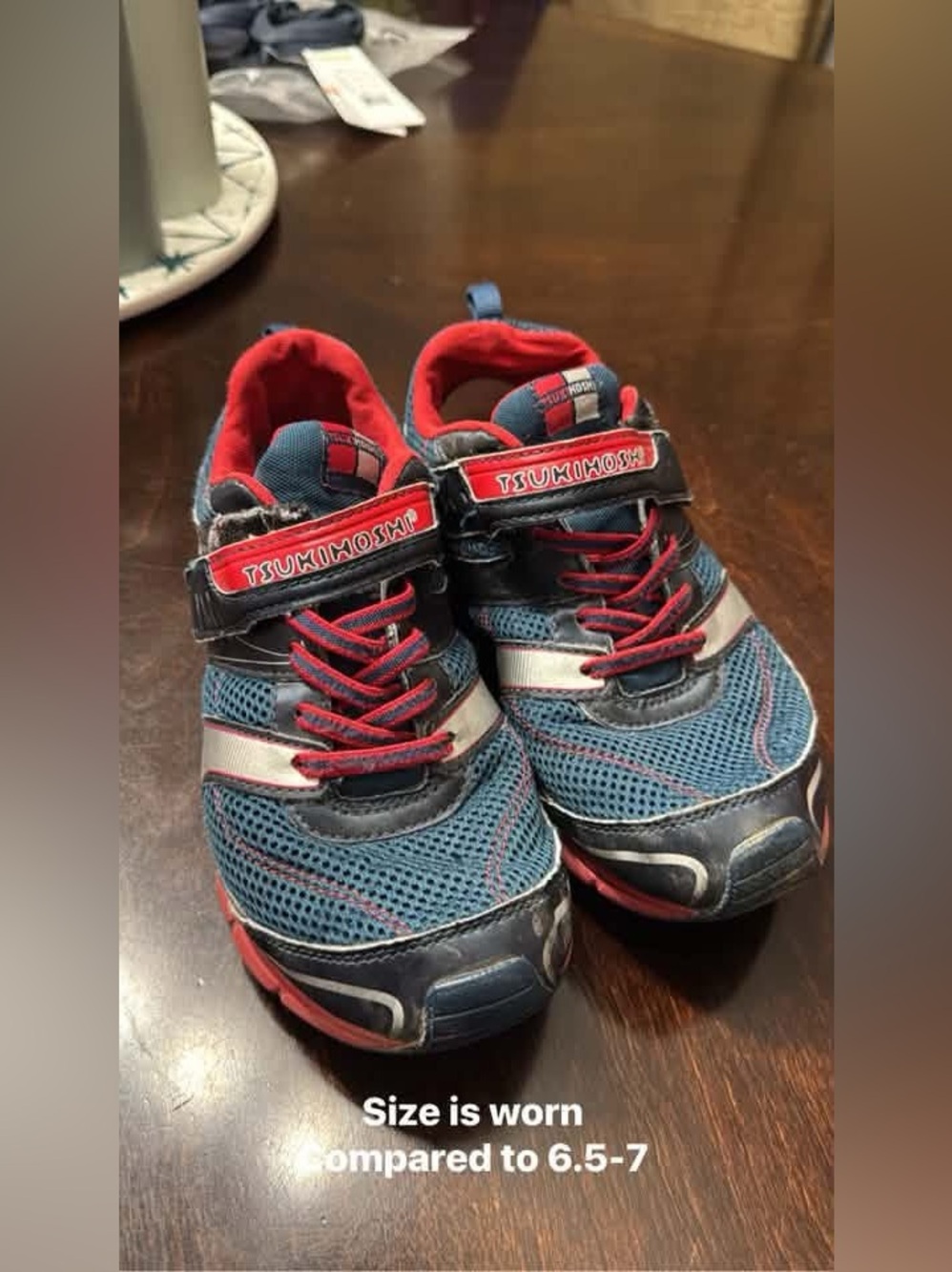 Tsukihoshi Blue and Red Kids' Mesh Athletic Sneakers